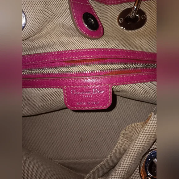 Christian Dior Lady Rare Pink Canvas And Leather Bag - Picture 6 of 8